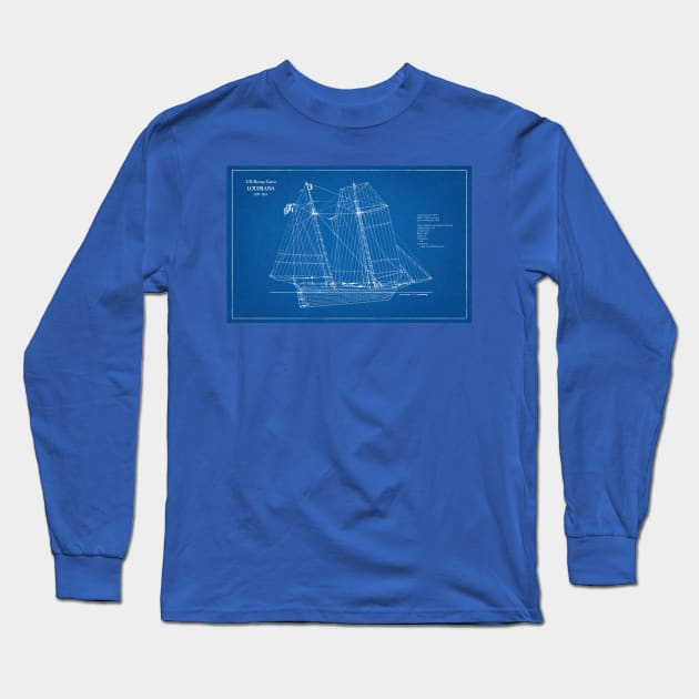 United States Revenue Cutter Louisiana - AD Long Sleeve T-Shirt by SPJE Illustration Photography